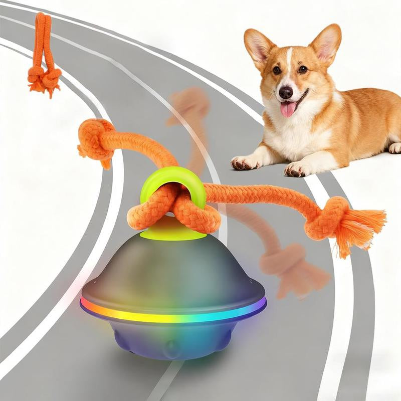 Automatic Moving & Rolling Interactive Toy, Ball with Rope for Boredom Relief in Small and Medium Dogs and Cats.